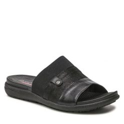 Klapki Go Soft. Czarne klapki damskie GO SOFT, bez wzorów, bez obcasa, bez zapięcia. Za 74.99 zł.
