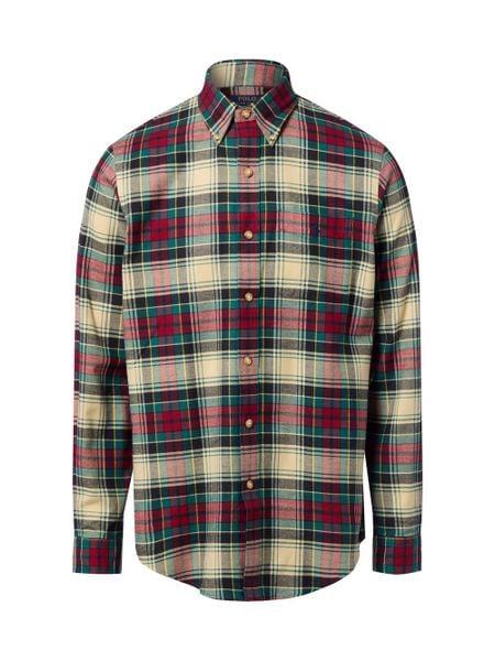 Polo Ralph Lauren Męska koszula casual Mężczyźni Comfort Fit Bawełna zielony|czerwony|beżowy w kratkę, S. Brązowe koszule męskie Polo Ralph Lauren, m, bez wzorów, z bawełny, casualowe, bez kołnierzyka, bez ramiączek. Za 899.95 zł.