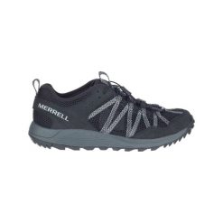 Buty turystyczne męskie Merrell Wildwood Aerosport. Czarne buty zimowe męskie Merrell, bez wzorów, bez obcasa, bez zapięcia. Za 319.99 zł.