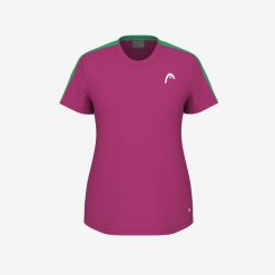 T-Shirt damski TIE-BREAK. Czerwone t-shirty damskie Head, m, bez wzorów, sportowe, bez kołnierzyka, bez ramiączek. W wyprzedaży za 182.00 zł.