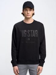 Bluza męska z nadrukiem czarna Ecodort 906. Czarne bluzy męskie BIG STAR, l, z aplikacjami, klasyczne, bez ramiączek, bez kaptura. Za 199.99 zł.