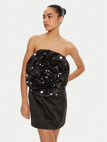 ROTATE Sukienka koktajlowa 113903 Czarny Slim Fit. Czarne sukienki damskie ROTATE, bez wzorów, z syntetyku, wizytowe, bez kołnierzyka, bez ramiączek. Za 1,139.00 zł.