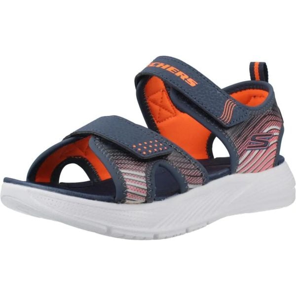 Sandały SKECHERS MICROSPEC-SPLASH Niebieski. Czarne sandały damskie Skechers, bez wzorów, z materiału, bez zapięcia. Za 179.00 zł.