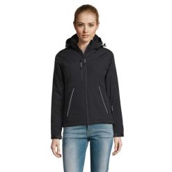 Kurtka Damska Rock Padded Soft Shell. Czarne kurtki sportowe damskie SOL'S, s, bez wzorów, bez ramiączek, bez kaptura, trekkingowe. Za 482.99 zł.