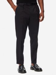 BOSS Spodnie materiałowe H-Perin 50567533 Granatowy Tapered Fit. Niebieskie spodnie materiałowe męskie Boss, bez wzorów, z bawełny. Za 899.99 zł.