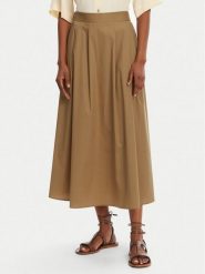 Marella Spódnica trapezowa Urali 2515101042 Brązowy Regular Fit. Brązowe spódnice damskie Marella, bez wzorów, z bawełny, trapezowe. Za 589.99 zł.