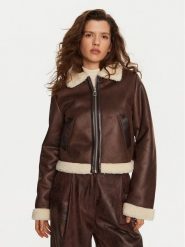 ONLY Kurtka z imitacji skóry Betty 15322046 Brązowy Regular Fit. Brązowe kurtki damskie ONLY, l, bez wzorów, ze skóry, bez kaptura. Za 229.99 zł.