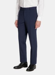 PAKO LORENTE – Spodnie ganiturowe z wełną. Niebieskie eleganckie spodnie męskie Pako Lorente, bez wzorów, z elastanu, eleganckie. Za 699.99 zł.