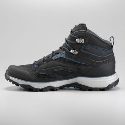 Buty turystyczne męskie Quechua MH100 MID wodoodporne. Czarne buty zimowe męskie QUECHUA, bez wzorów, z kauczuku, przed kolano, bez obcasa, bez zapięcia. Za 269.99 zł.