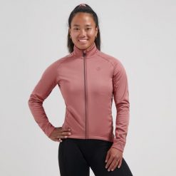 Kurtka rowerowa damska Rogelli Essential II softshell. Brązowe kurtki sportowe damskie Rogelli, bez wzorów, z softshellu, bez ramiączek, bez kaptura. Za 367.00 zł.
