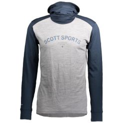 Bluza termoaktywna męska SCOTT Defined Merino Hoody. Szare bluzy męskie Scott, m, bez wzorów, z wełny, sportowe, bez ramiączek, bez kaptura. Za 419.99 zł.