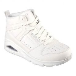Buty do chodzenia damskie Skechers Uno-High Regards. Białe obuwie sportowe damskie Skechers, bez wzorów, z materiału, bez zapięcia, trekkingowe. Za 489.99 zł.