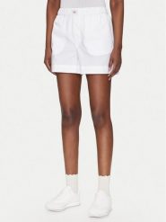 Calvin Klein Jeans Szorty materiałowe J20J225218 Biały Relaxed Fit. Białe szorty damskie Calvin Klein Jeans, bez wzorów, z bawełny. Za 199.99 zł.