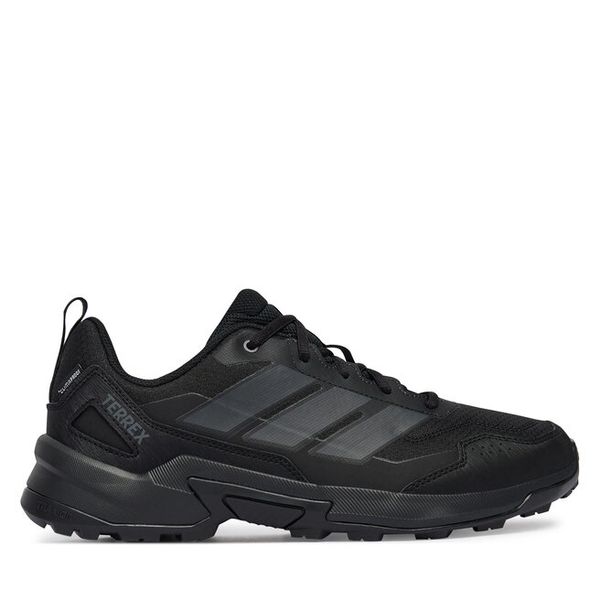 Trekkingi adidas. Czarne buty zimowe męskie Adidas, bez wzorów, bez obcasa, bez zapięcia. Za 399.99 zł.