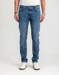Męskie Spodnie Jeansowe Mustang Oregon Slim Denim Blue 1015042 5000 583. Niebieskie jeansy męskie Mustang, z denimu. Za 199.99 zł.
