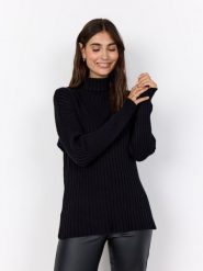 Soyaconcept® Damski sweter z dzianiny - Kanita Kobiety czarny jednolity, L. Czarne swetry nierozpinane damskie l, bez wzorów, z dzianiny, klasyczne, bez kołnierzyka, bez ramiączek. Za 299.95 zł.