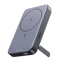 Powerbank magnetyczny 10000mAh Ugreen PB206, USB + USB-C, 20W z funkcją podstawki (czarny). Czarne powerbanki Ugreen. Za 159.00 zł.