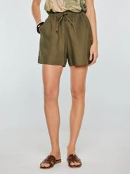 Szorty damskie lniane khaki Linami 303. Zielone szorty damskie BIG STAR, bez wzorów, z tkaniny, eleganckie. Za 179.99 zł.
