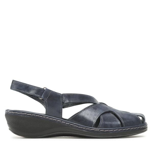 Sandały Comfortabel. Niebieskie sandały damskie Comfortabel, bez wzorów, bez obcasa, na płaskiej podeszwie, bez zapięcia. Za 279.99 zł.