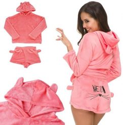 Ciepła piżama damska dwuczęściowa z kapturem miękka pluszowa krótkie m. Bielizna sportowa damska xxxxxxxxxxxxxxxx Verk Group (Verk), m, bez wzorów. Za 82.07 zł.