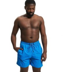 Męskie Szorty Kąpielowe Block. Niebieskie kąpielówki męskie Urban Classics, bez wzorów, sportowe. Za 84.99 zł.