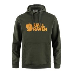 Bluza męska Fjällräven Logo Hoodie. Zielone bluzy męskie Fjällräven, m, bez wzorów, casualowe, bez ramiączek, bez kaptura. Za 629.99 zł.