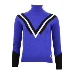 Damski sweter z golfem Peak Mountain Adonie. Niebieskie swetry nierozpinane damskie Peak Mountain, na zimę, bez wzorów, sportowe, bez kołnierzyka, bez ramiączek. W wyprzedaży za 233.00 zł.