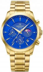 Zegarek Giewont Zegarek Męski Chronograph Sapphire Złoto Niebieski GW9460-B5. Niebieskie zegarki męskie Giewont, bez wzorów, złote. Za 222.15 zł.
