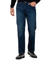 WRANGLER MĘSKIE SPODNIE JEANSOWE FRONTIER GREEN FUZZ 112341440 W16V007117. Zielone jeansy męskie Wrangler, z jeansu. Za 229.99 zł.