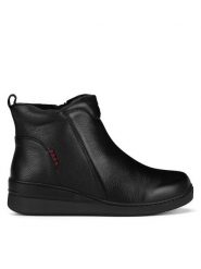 Go Soft Botki WI33-REBECA2-03 Czarny. Czarne botki damskie GO SOFT, bez wzorów, ze skóry, bez obcasa, na koturnie, bez zapięcia. Za 249.99 zł.