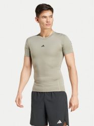 Adidas Koszulka techniczna Techfit Compression JE6700 Zielony Slim Fit. Zielone koszulki sportowe męskie Adidas, m, bez wzorów, z syntetyku, bez ramiączek, na fitness i siłownię, techfit (adidas). Za 99.99 zł.