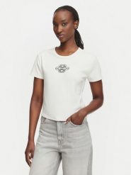 HUGO T-Shirt Delanor_4 50570857 Biały Cropp Fit. Białe t-shirty damskie Hugo, s, bez wzorów, z bawełny, bez kołnierzyka, bez ramiączek. Za 254.99 zł.