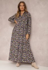 Fioletowa Sukienka Kelathyia. Fioletowe sukienki damskie Renee, na jesień, l, bez wzorów, eleganckie, bez kołnierzyka, bez ramiączek, maxi, koszulowe. Za 109.99 zł.
