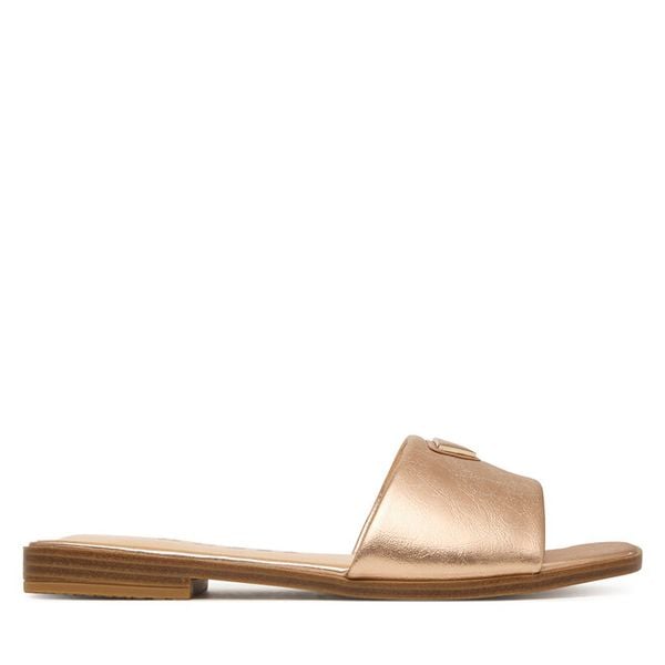 Klapki Guess. Czerwone klapki damskie Guess, z aplikacjami, bez obcasa, bez zapięcia. Za 291.99 zł.