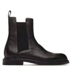 Sztyblety Emporio Armani. Czarne botki męskie Emporio Armani, bez wzorów, bez obcasa, bez zapięcia. Za 2,029.00 zł.