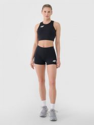 4F Legginsy krótkie treningowe damskie - czarne XXS. Czarne legginsy damskie 4F, s, bez wzorów, z dzianiny, krótkie, na fitness i siłownię. Za 89.99 zł.
