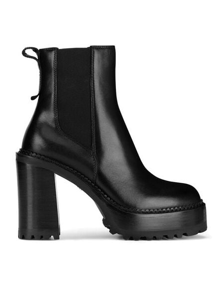 Gino Rossi Botki WGA3258-1Z Czarny. Czarne botki damskie Gino Rossi, bez wzorów, ze skóry, bez obcasa, na słupku, bez zapięcia. Za 329.99 zł.