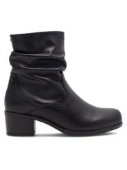 Go Soft Botki EST-GUSTA-12 Czarny. Czarne botki damskie GO SOFT, bez wzorów, ze skóry, bez obcasa, na słupku, bez zapięcia. Za 259.99 zł.