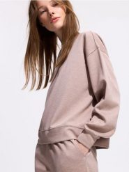 Bluza z modalem - beżowy. Brązowe bluzy damskie Reserved, l, bez wzorów, z dzianiny, bez ramiączek, bez kaptura. Za 109.99 zł.