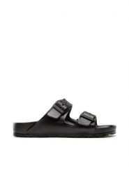 Birkenstock Klapki Arizona 0129423 Czarny. Czarne klapki damskie Birkenstock, bez wzorów, z tworzywa sztucznego, bez obcasa, bez zapięcia. Za 199.00 zł.
