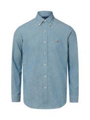 Polo Ralph Lauren Męska koszula casualowa - Custom Fit Mężczyźni Modern Fit Bawełna niebieski marmurkowy, M. Niebieskie koszule męskie Polo Ralph Lauren, m, bez wzorów, z bawełny, bez kołnierzyka, bez ramiączek. Za 779.95 zł.