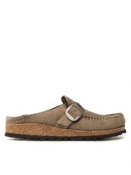 Birkenstock Klapki Buckley 1019490 Szary. Szare klapki damskie Birkenstock, bez wzorów, ze skóry, bez obcasa, bez zapięcia. Za 493.99 zł.