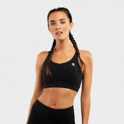 Stanik sportowy Fitness Damski Pacemaker- Wysokie wsparcie. Czarne bielizna sportowa damska SIROKO, xs, bez wzorów, z nylonu. Za 105.00 zł.