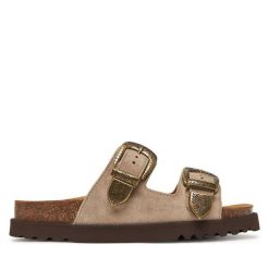 Klapki Scholl. Brązowe klapki damskie Scholl, bez wzorów, bez obcasa, bez zapięcia. Za 399.99 zł.