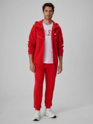 4F Spodnie kibica joggery męskie - czerwone L. Czerwone spodnie materiałowe męskie 4F, l, bez wzorów, z bawełny. Za 189.99 zł.