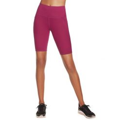 Spodenki sportowe damskie Skechers Go Walk High Waisted Bike Short. Czerwone obuwie sportowe damskie Skechers, bez wzorów, z elastanu, bez zapięcia, na fitness i siłownię. Za 119.99 zł.
