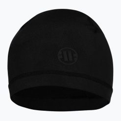 Czapka Pitbull zimowa Special Sport Small Logo 2 Beanie. Czarne czapki damskie PITBULL, na zimę, bez wzorów, z elastanu, sportowe. Za 52.99 zł.