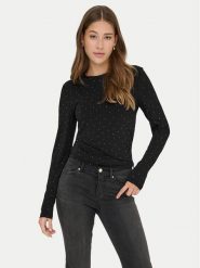 ONLY Bluzka Zita 15358986 Czarny Slim Fit. Czarne bluzki damskie ONLY, m, bez wzorów, z syntetyku, bez kołnierzyka, bez ramiączek. Za 119.99 zł.