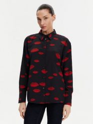 Morgan Koszula 251-CKISS.F Czarny Regular Fit. Czarne koszule damskie Morgan, bez wzorów, z syntetyku, bez kołnierzyka, bez ramiączek. Za 169.99 zł.