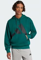 Bluza z kapturem adidas Essentials Big Logo. Zielone bluzy damskie Adidas, m, bez wzorów, z materiału, casualowe, bez ramiączek, z kapturem. Za 250.70 zł.